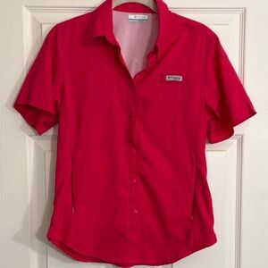 Columbia Bold Red Button-Up Shirt